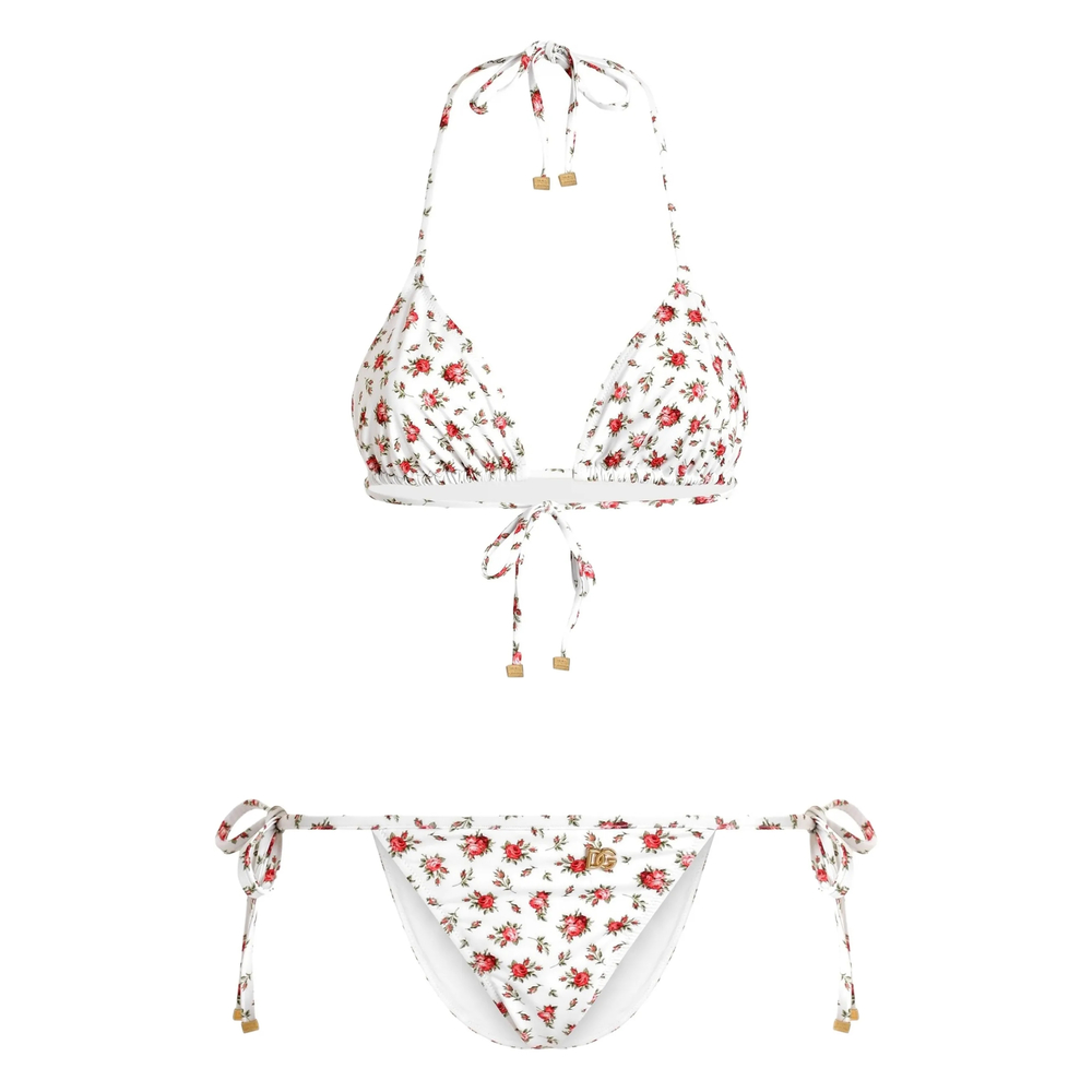 Roses Print Bikini Set