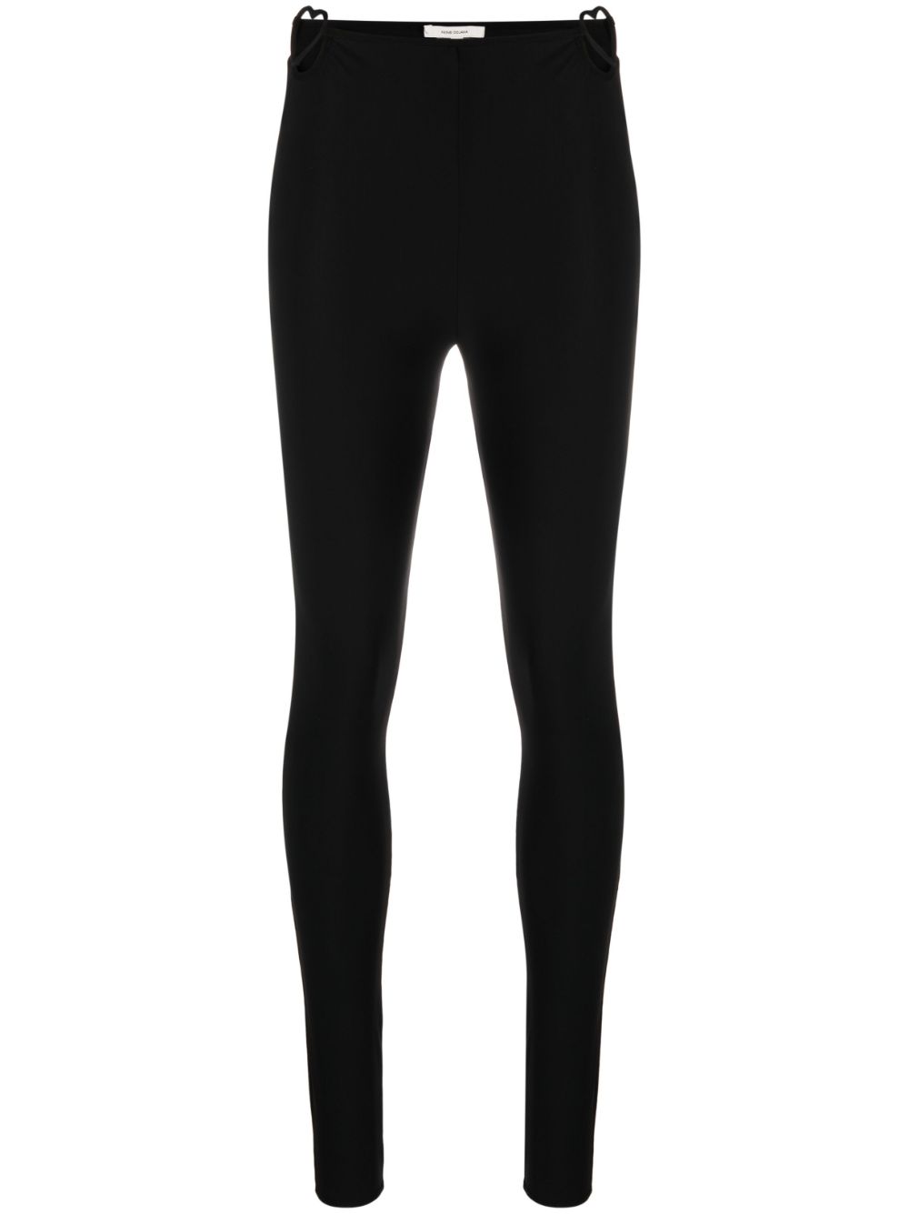 Heart-cut out high-waisted leggings - Black