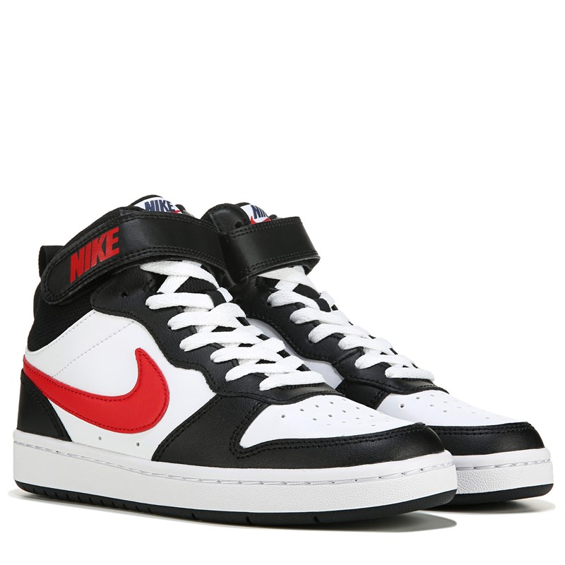 Kids' Court Borough Mid 2 High Top Sneaker Big Kid Shoes (White/Black/Red/Navy)