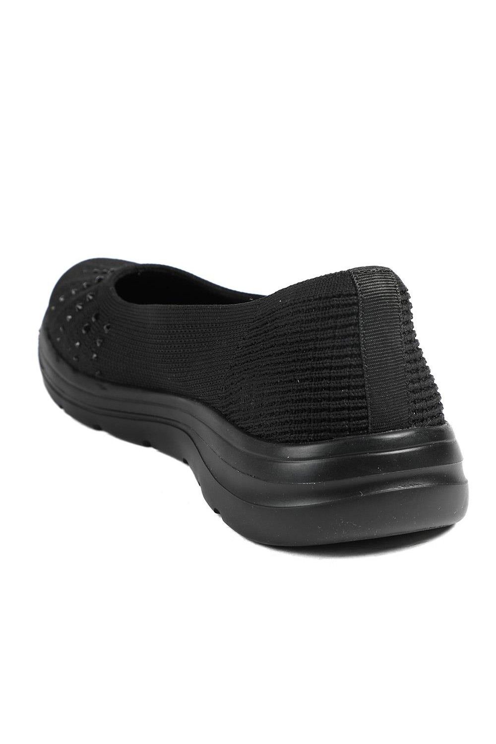 Pavers Women's Wide Fit Memory Foam Sporty Pumps Flat in Black
