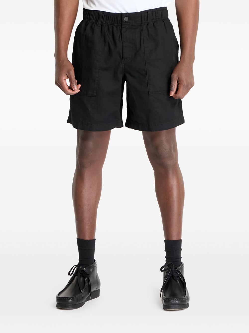 Button-fastening shorts - Black
