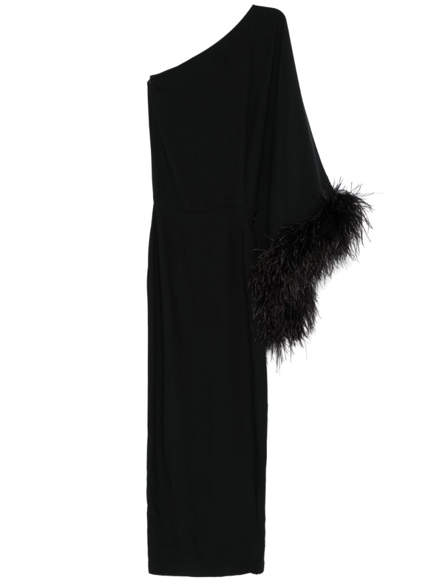 Feathered Eternity maxi dress - Black