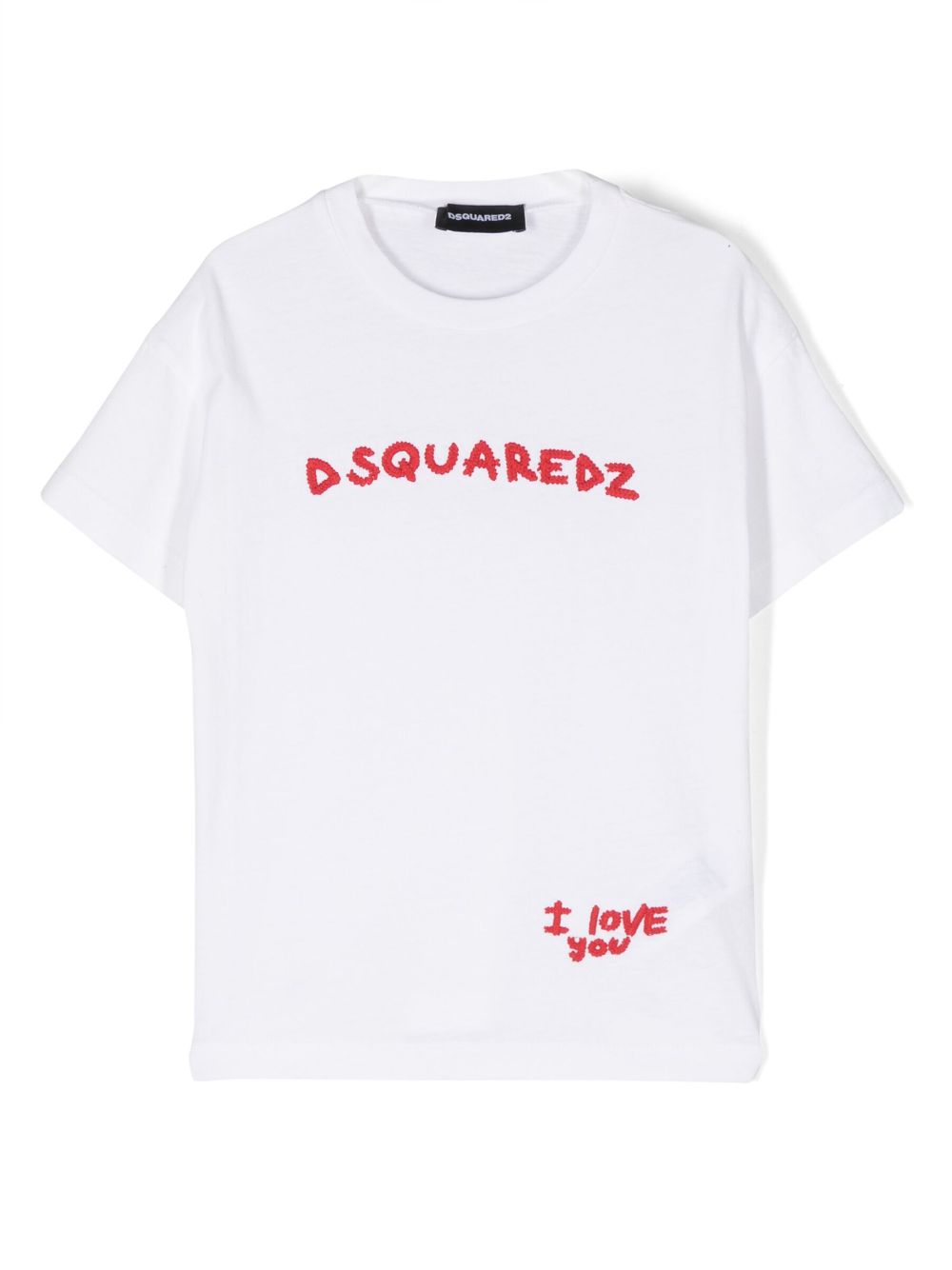 Embroidered-logo cotton T-shirt - White