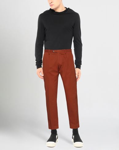 Man Pants Rust Size 36 Cotton, Elastane