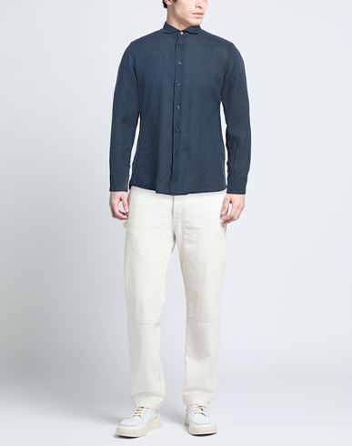 Man Shirt Blue Size M Linen