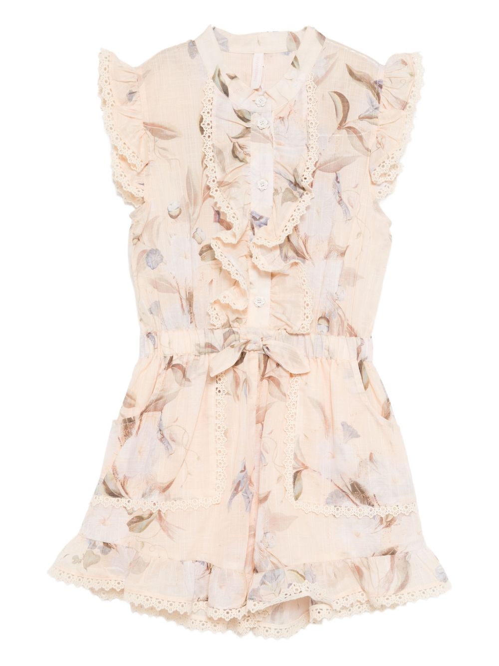 Cascadian floral-print playsuits - Neutrals