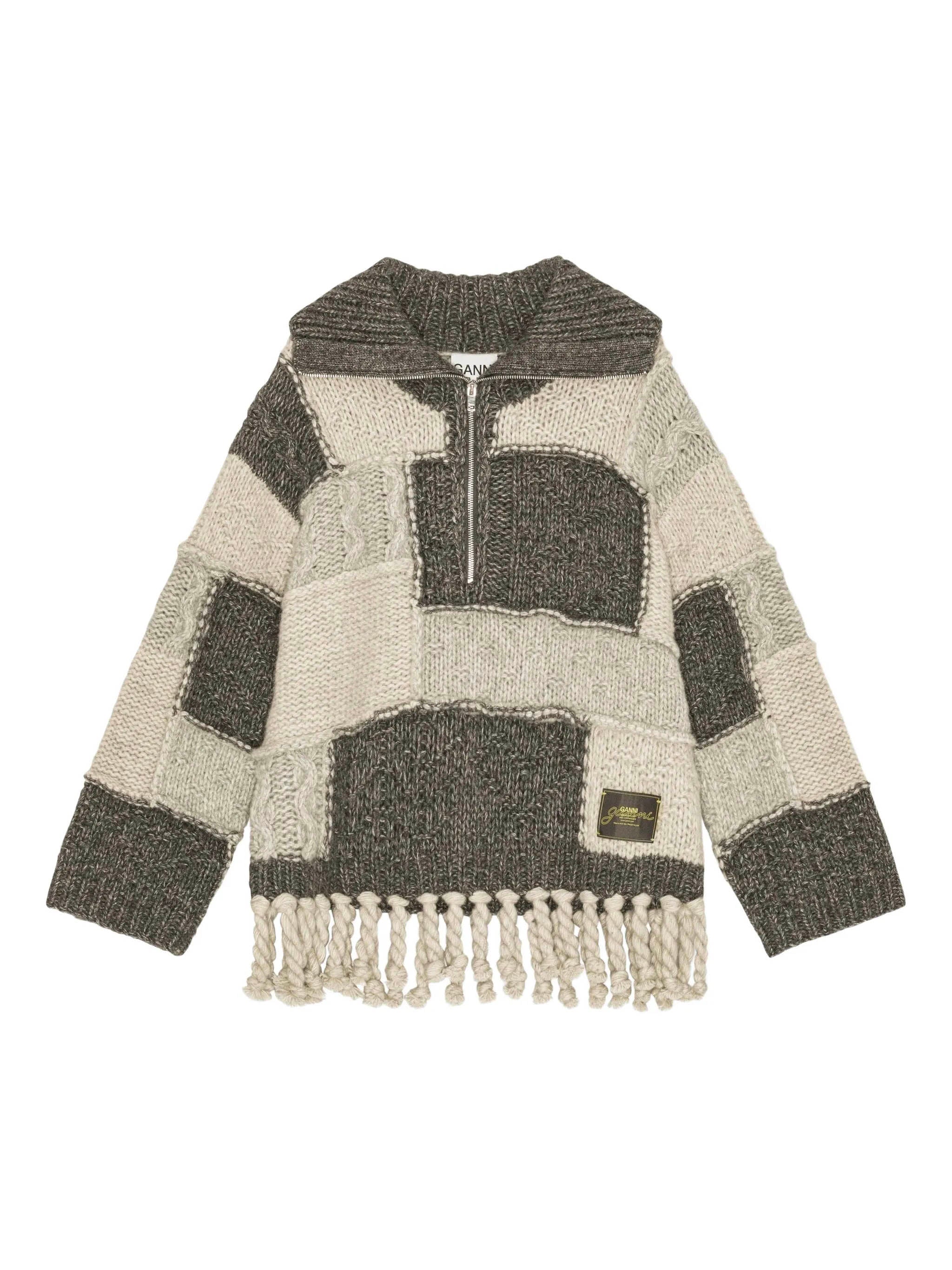 Patchwork Knit Collar Sweater - Available in XXS/XS and S/M