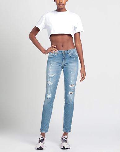 Woman Jeans Blue Size 25 Cotton, Elastane