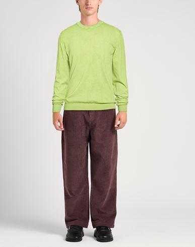 Man Sweater Lime green Size 40 Cotton