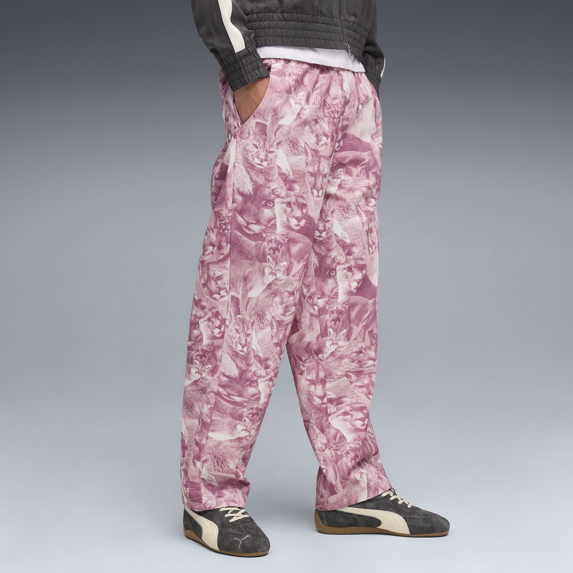 PUMA Cat Crazy Men's Animal Print Pants in Pink
