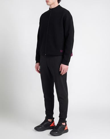Man Sweatshirt Black Size S Cotton, Polyester