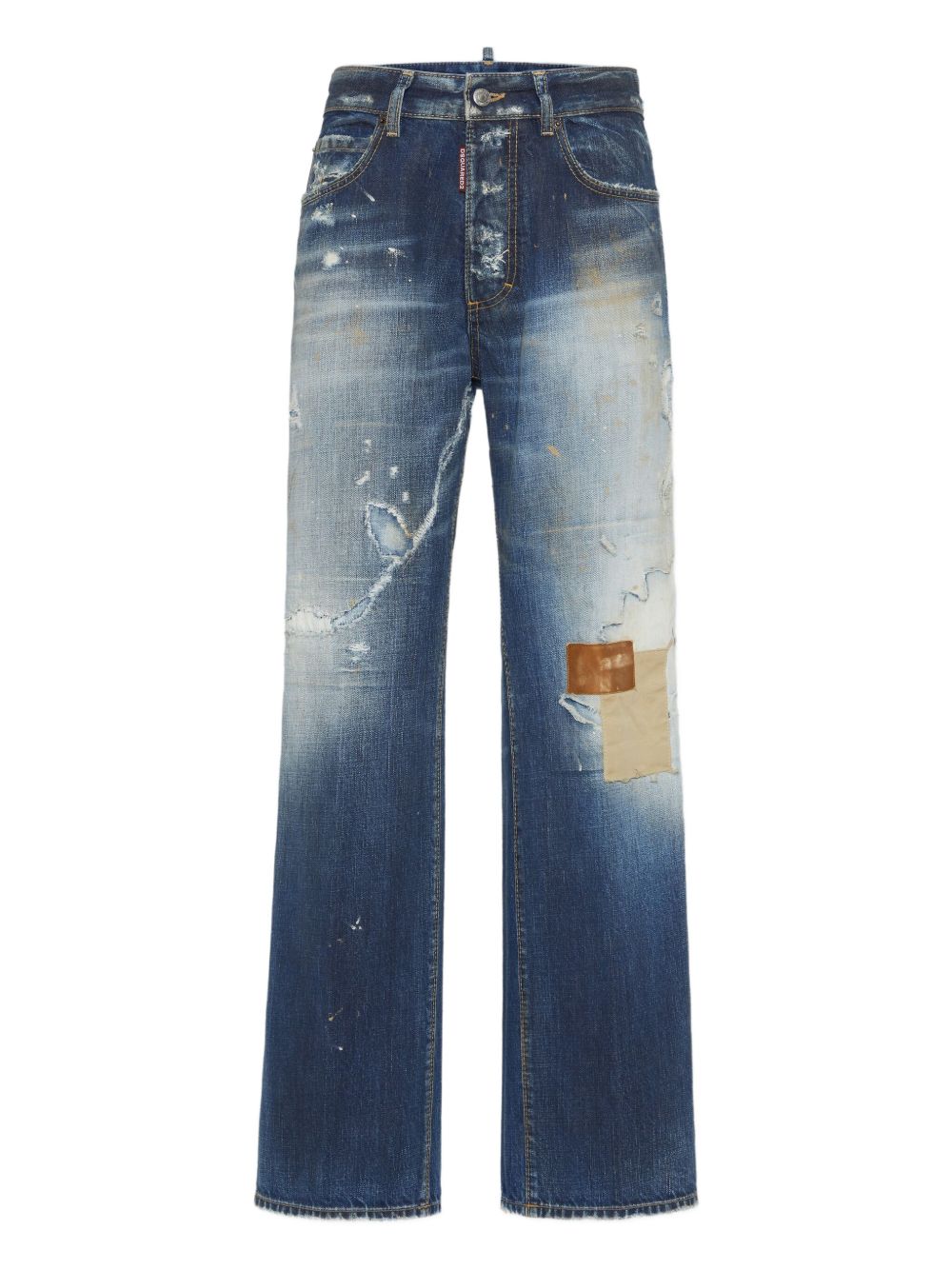 Distressed-effect jeans - Blue
