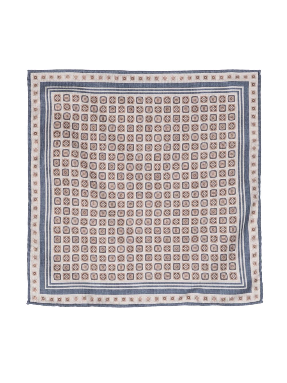Geometric-print silk scarf - Brown