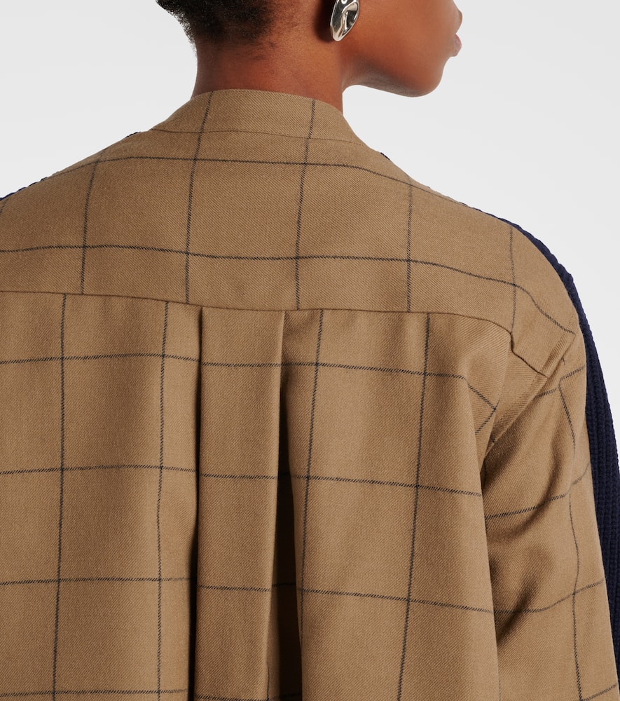 Layered wool-blend cardigan