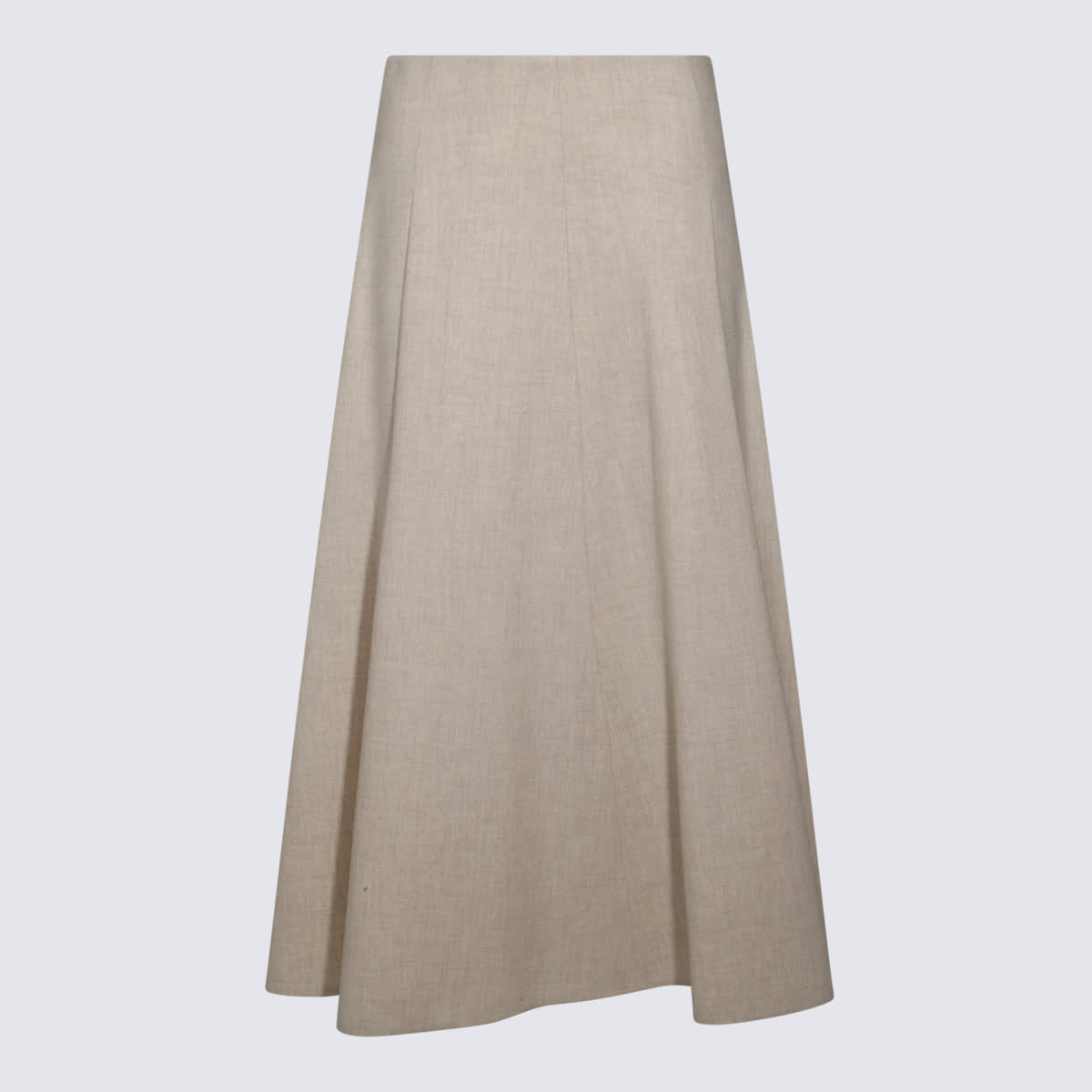 Pleat-detail A-line skirt - Neutrals