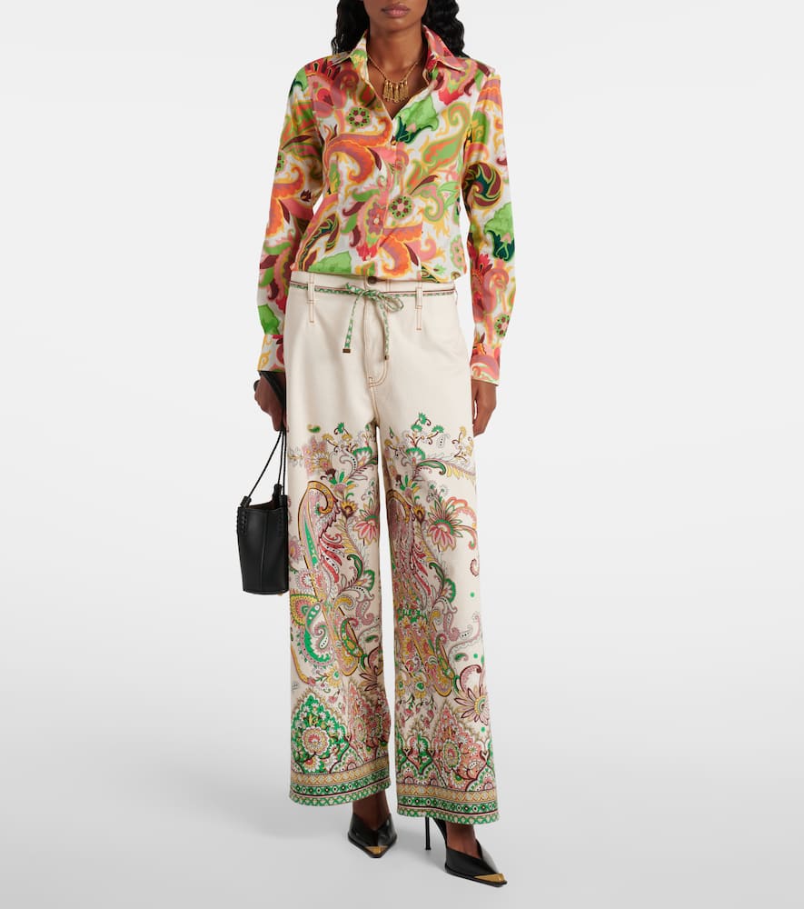 Paisley cotton-blend poplin shirt