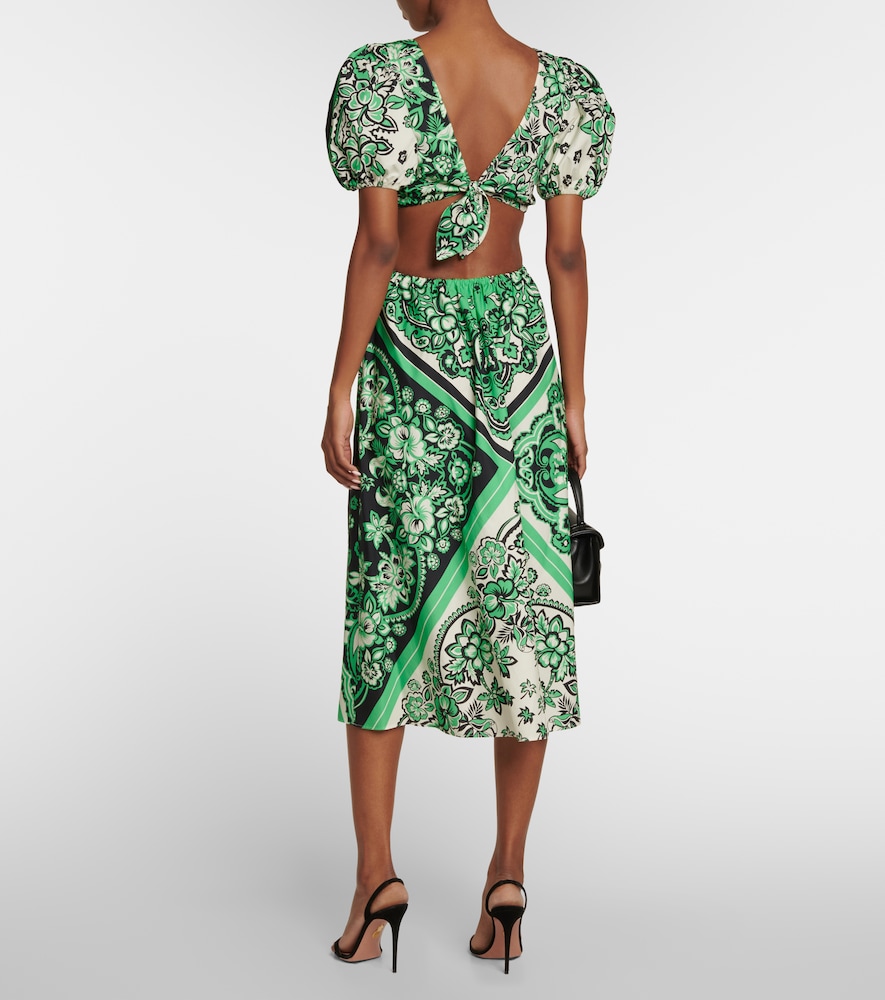 Printed cotton midi dress