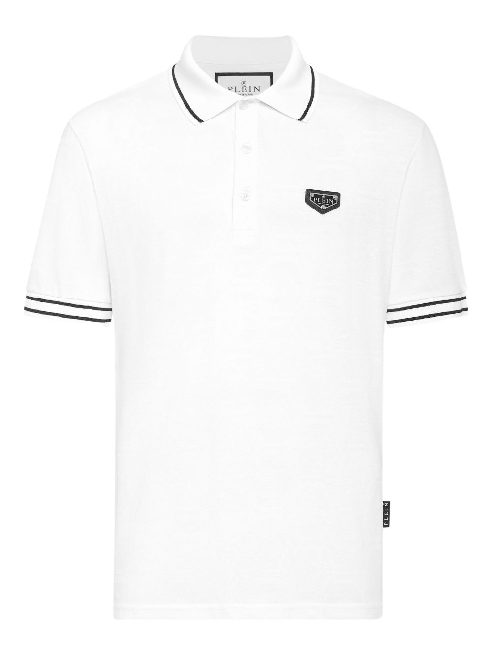 Logo-plaque polo shirt - White