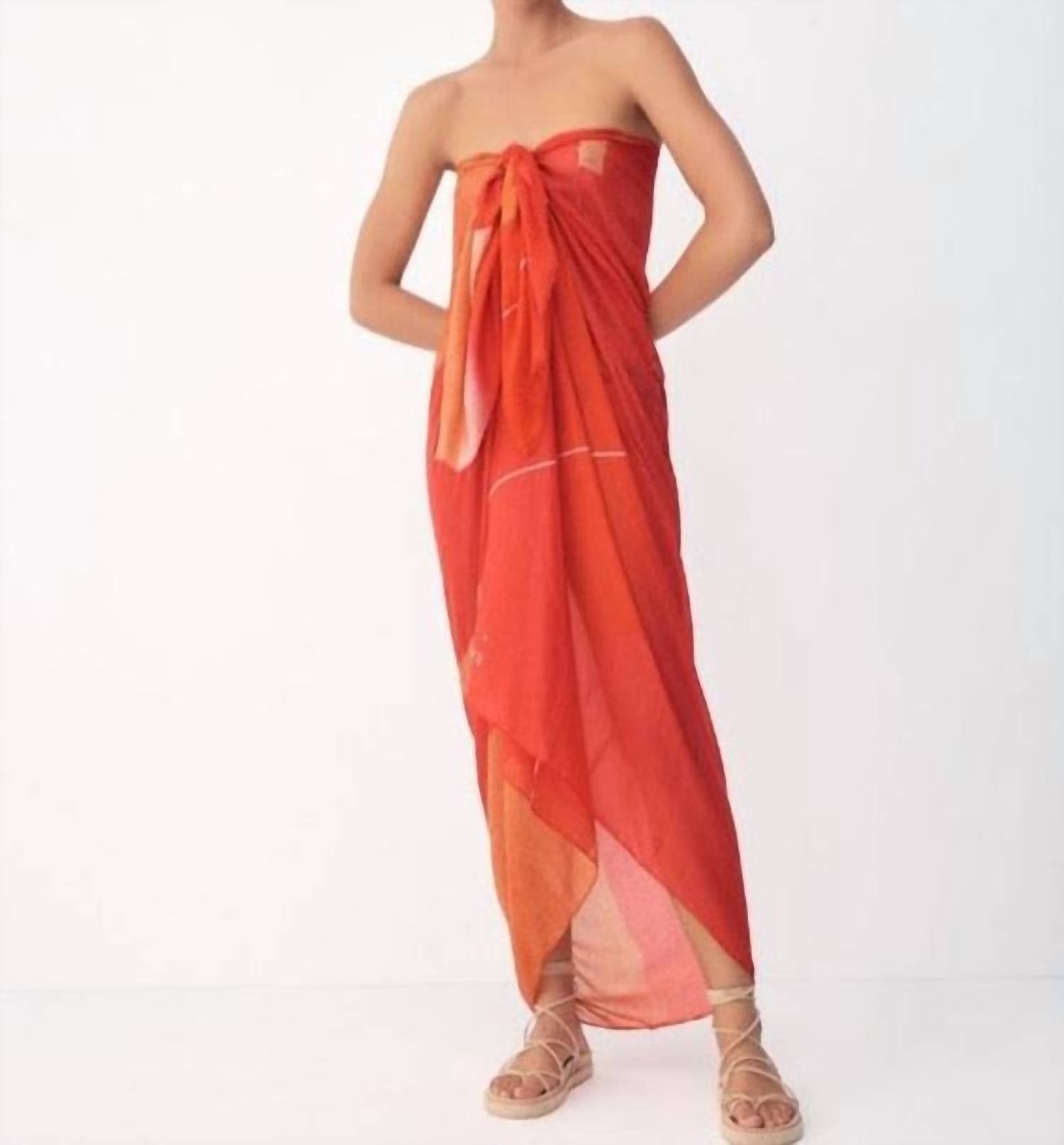 Women's Shadow Play Sarong In Orange