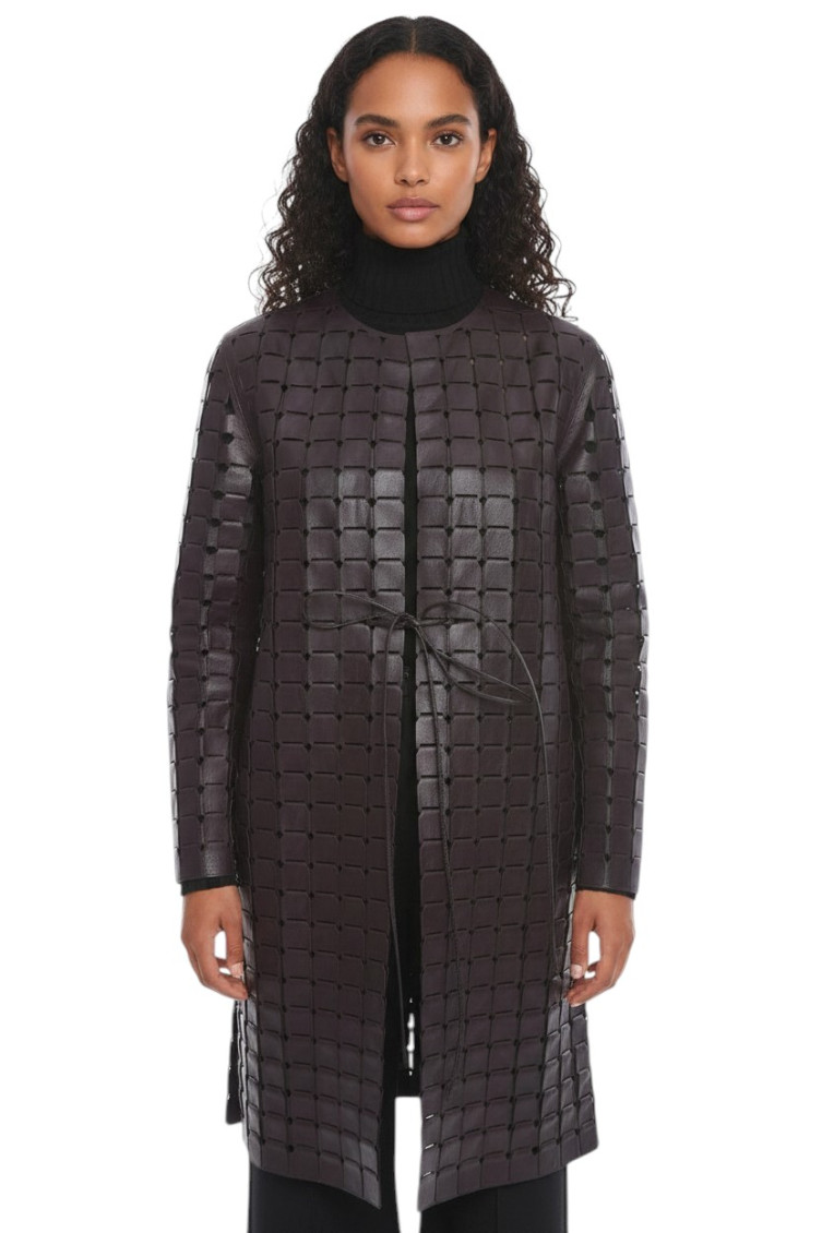 Brown Round Neck Trench Coat