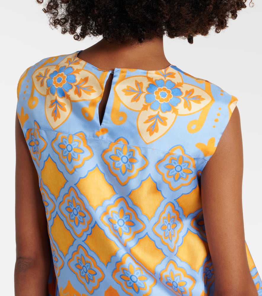 San Carlo printed silk twill top