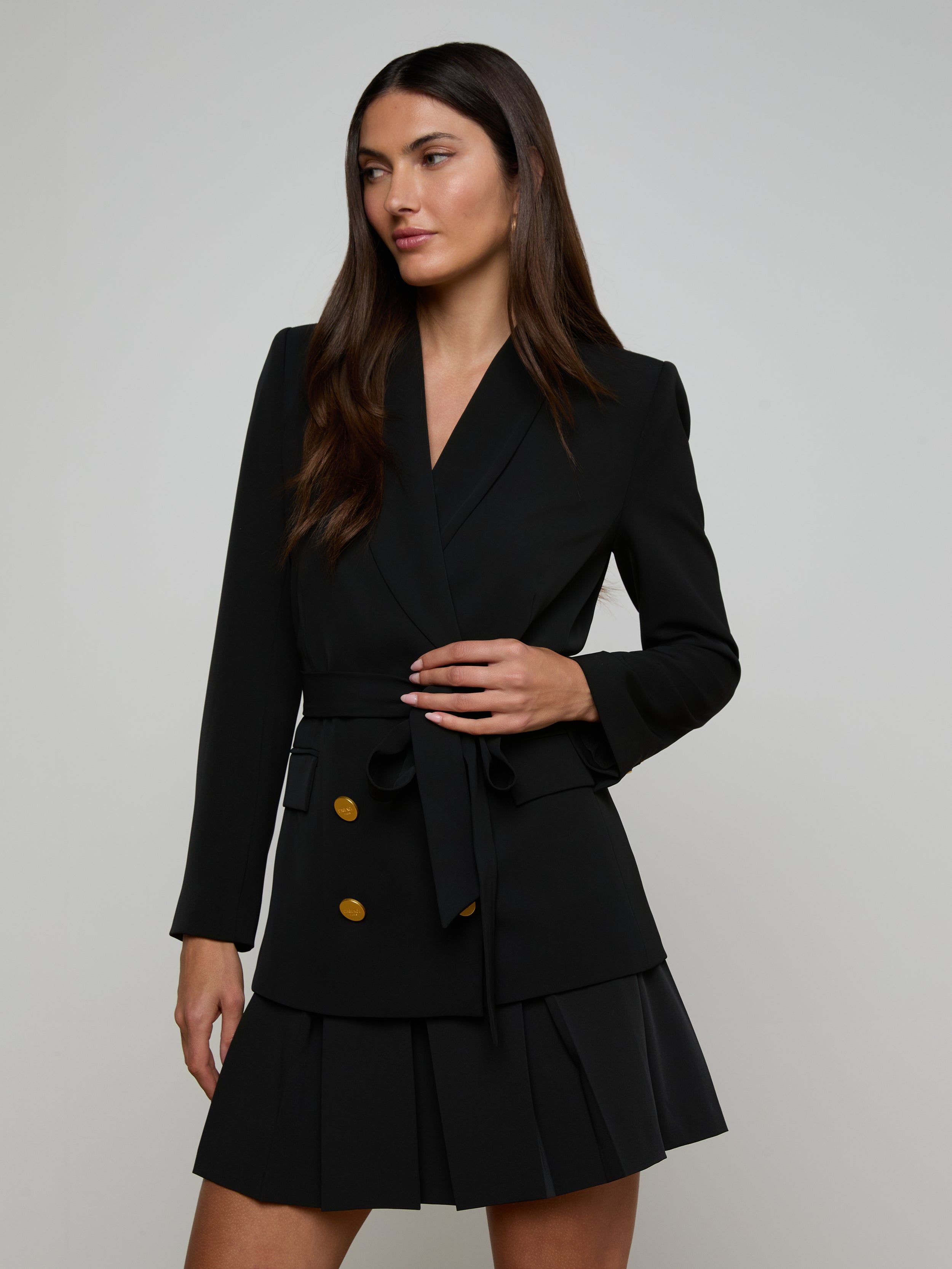 Aven Wrap Blazer In Black