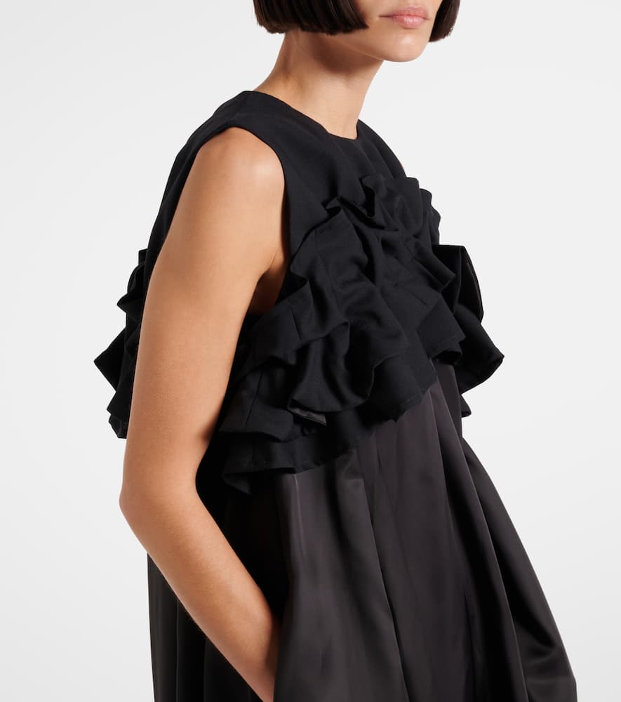 Ruffled wool midi dress