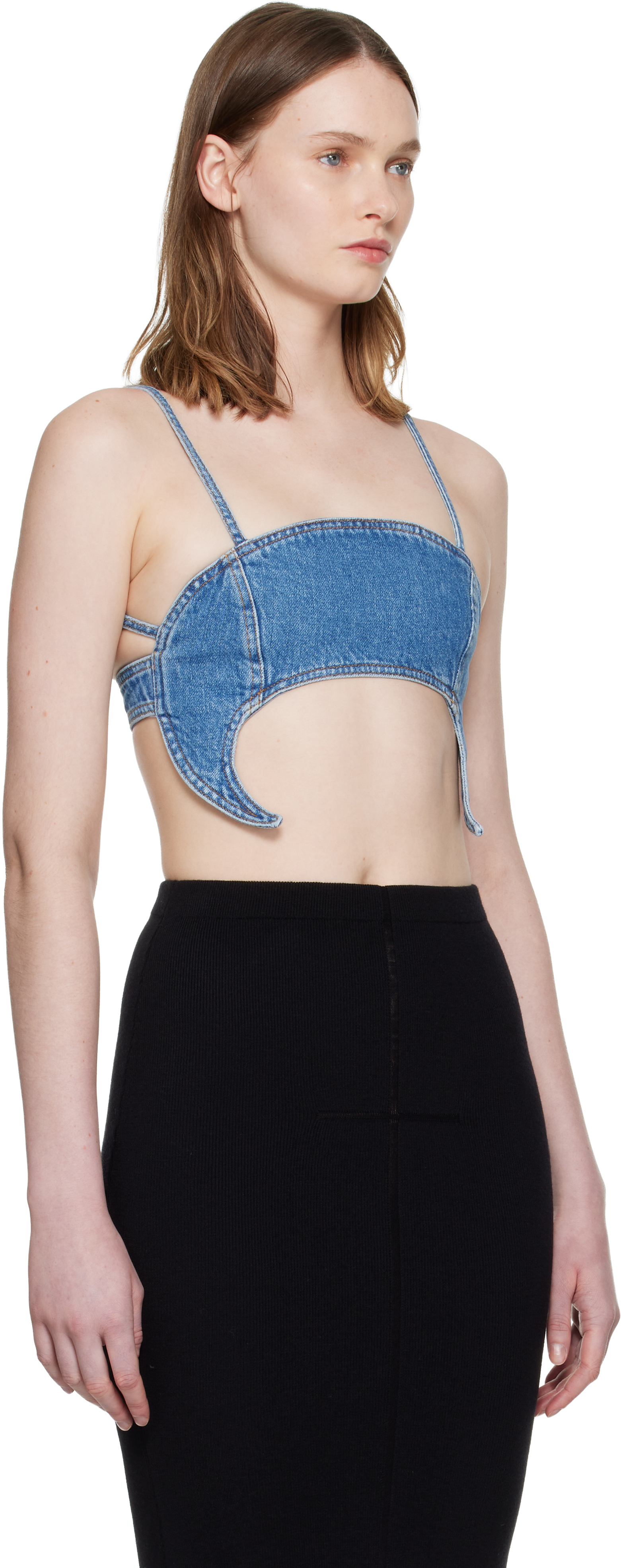 Blue Denim Moon Bra Top
