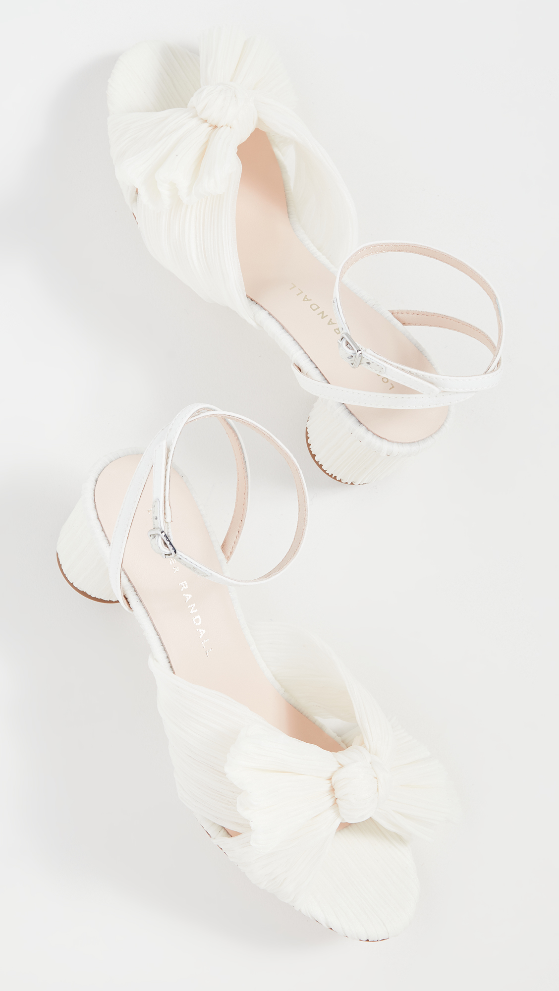 Dahlia Pleated Bow Heels with Ankle Strap