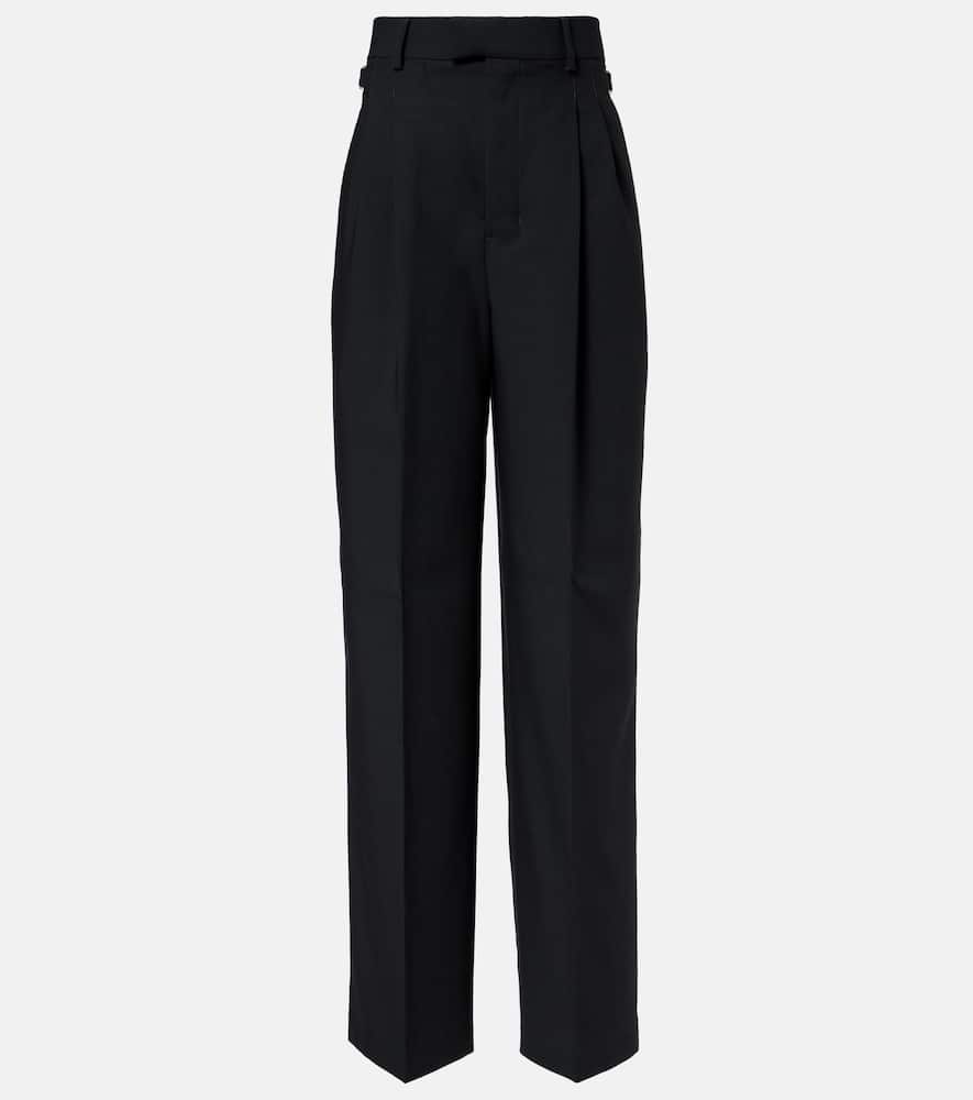 High-rise virgin wool twill pants