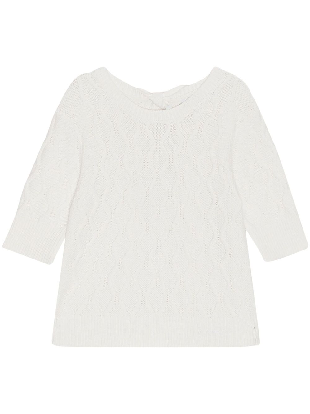 Cable-knit open-back top - White