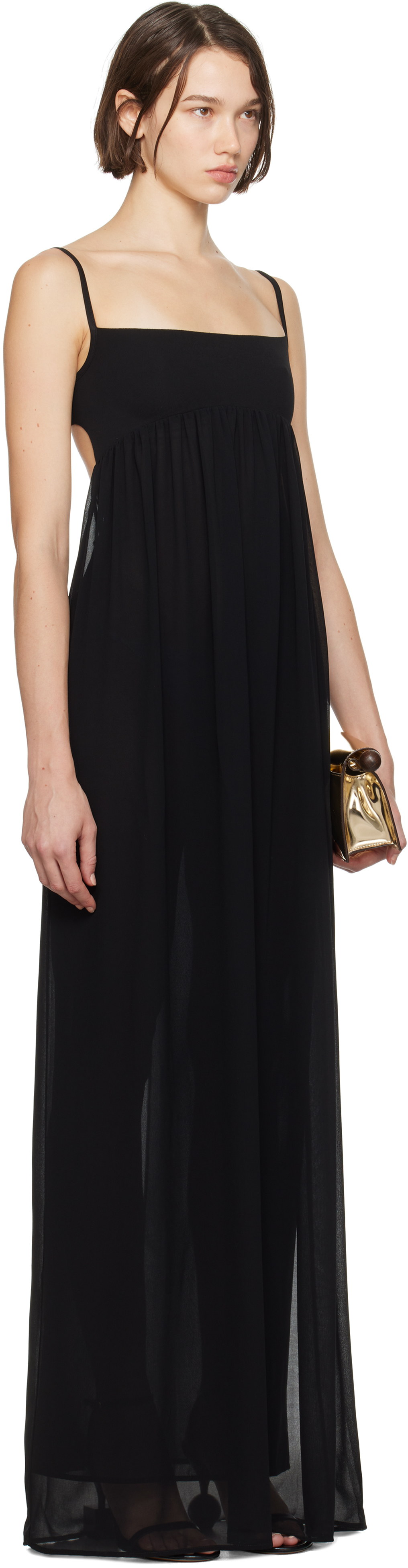 JACQUEMUS Black La Casa 'La robe Peplo' Maxi Dress