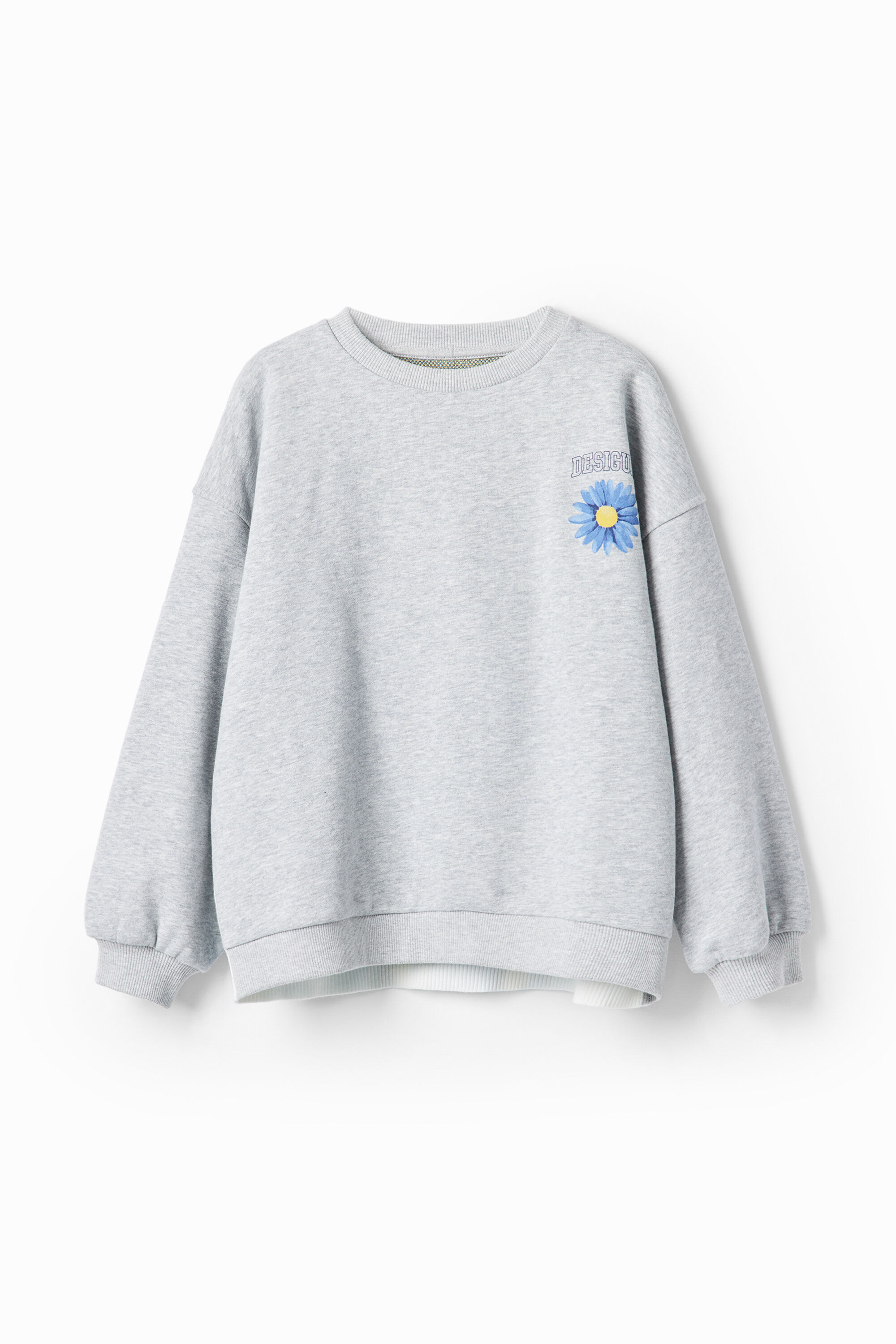 Oversized sweatshirt with flower illustration