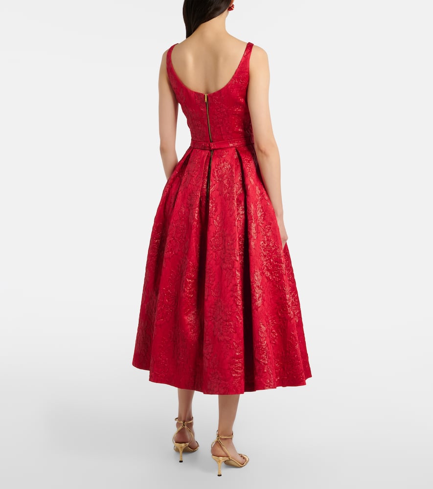 Asher floral jacquard midi dress