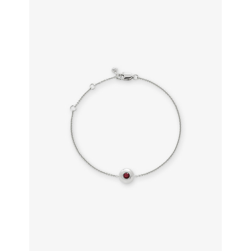 Womens July Birthstone Ruby and Sterling-Silver Bracelet