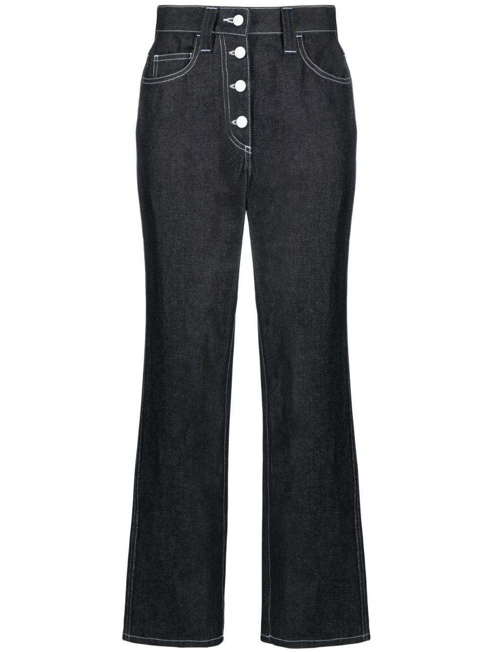 Button-fly flared jeans - Black