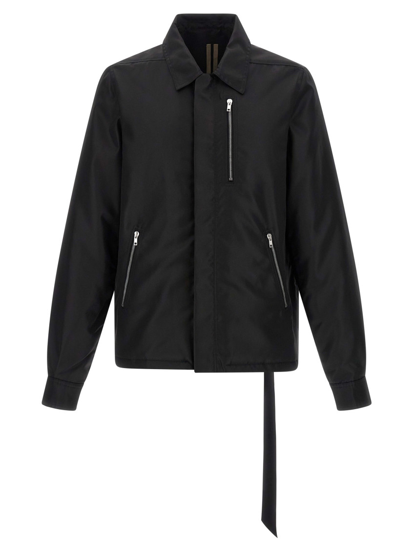 Black Zip-Front Shirt Jacket