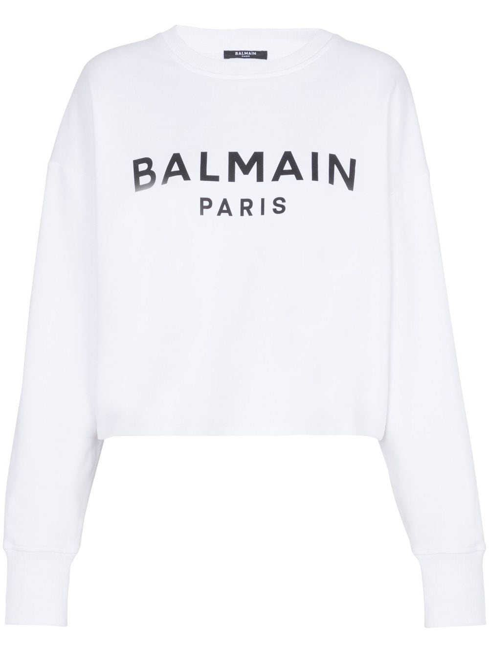 Cropped Sweatshirt With Flocked Logo