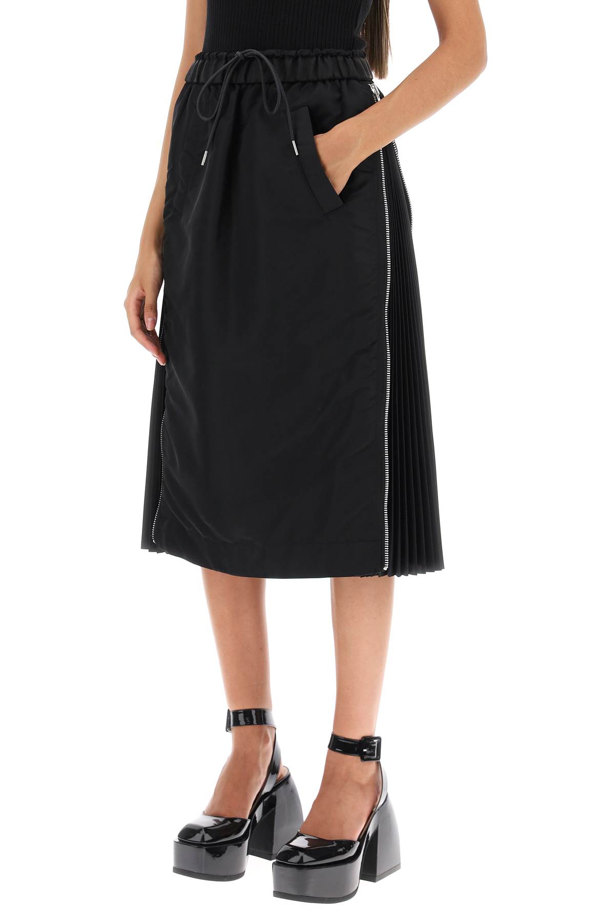 Midi Skirt With Pleated Inserts