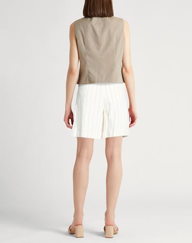 Woman Shorts & Bermuda Shorts Ivory Size 6 Viscose, Linen