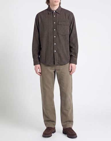 Man Shirt Dark brown Size S Cotton