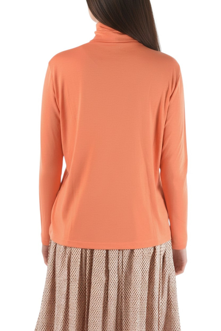 Orange Solid Turtle Neck Sweater