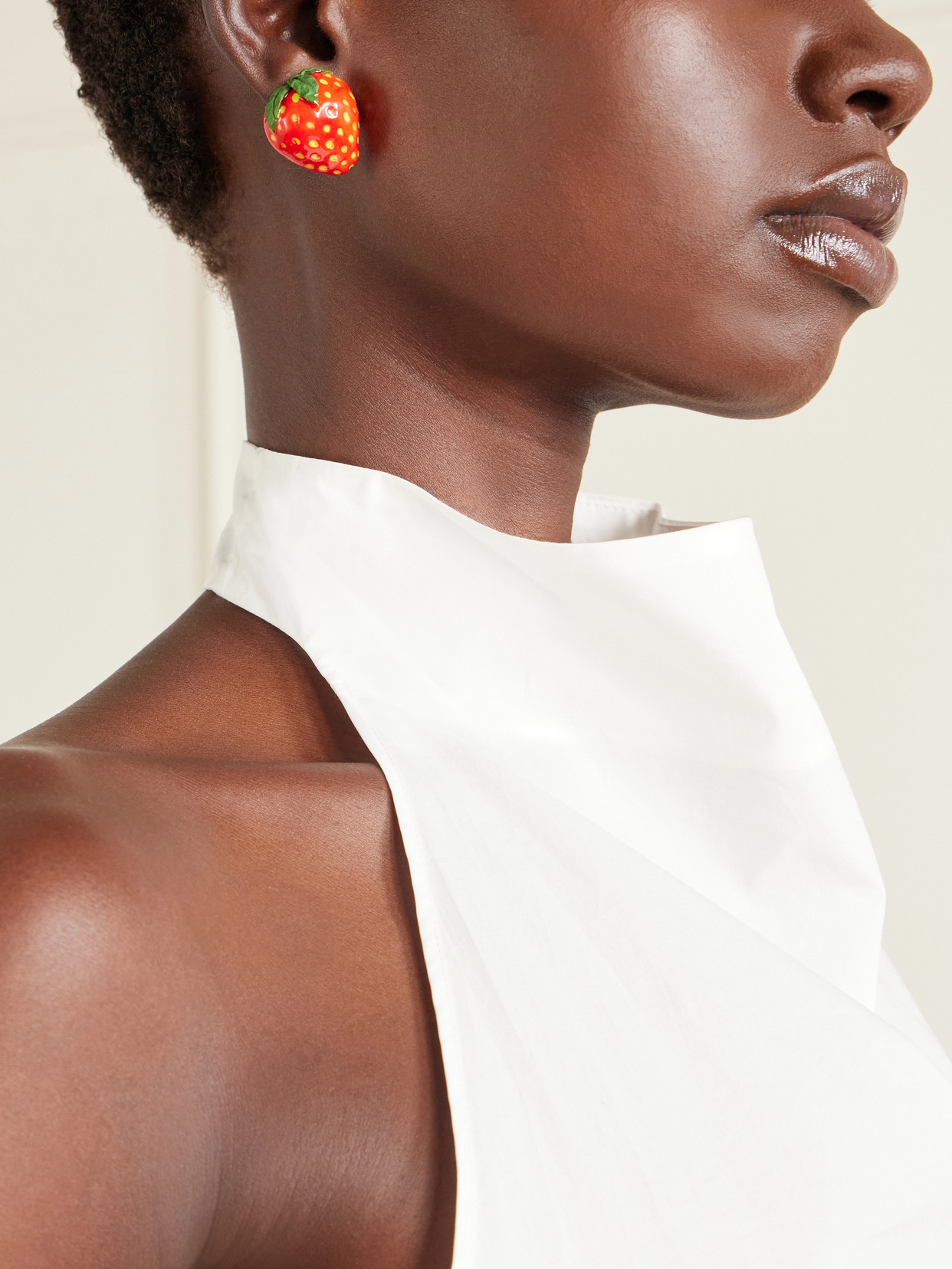 Fraise Resin Earrings - Red