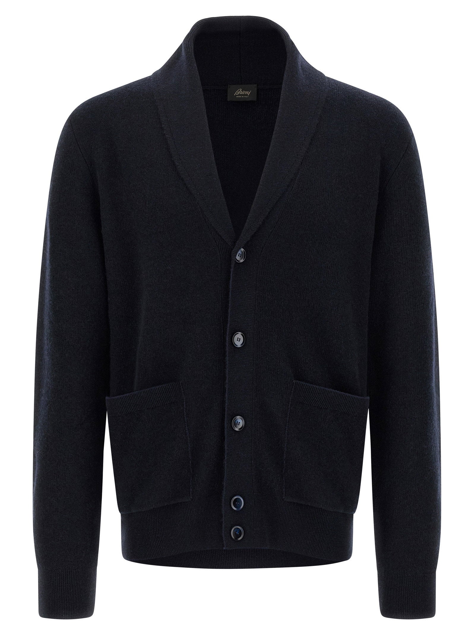 Cashmere Wool Blend Cardigan — Navy