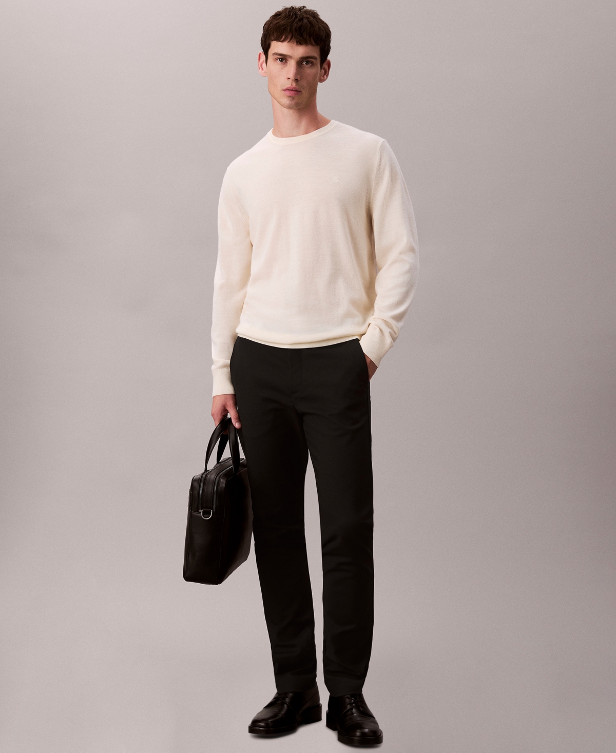 Men's Slim Stretch Cotton Pants - Black