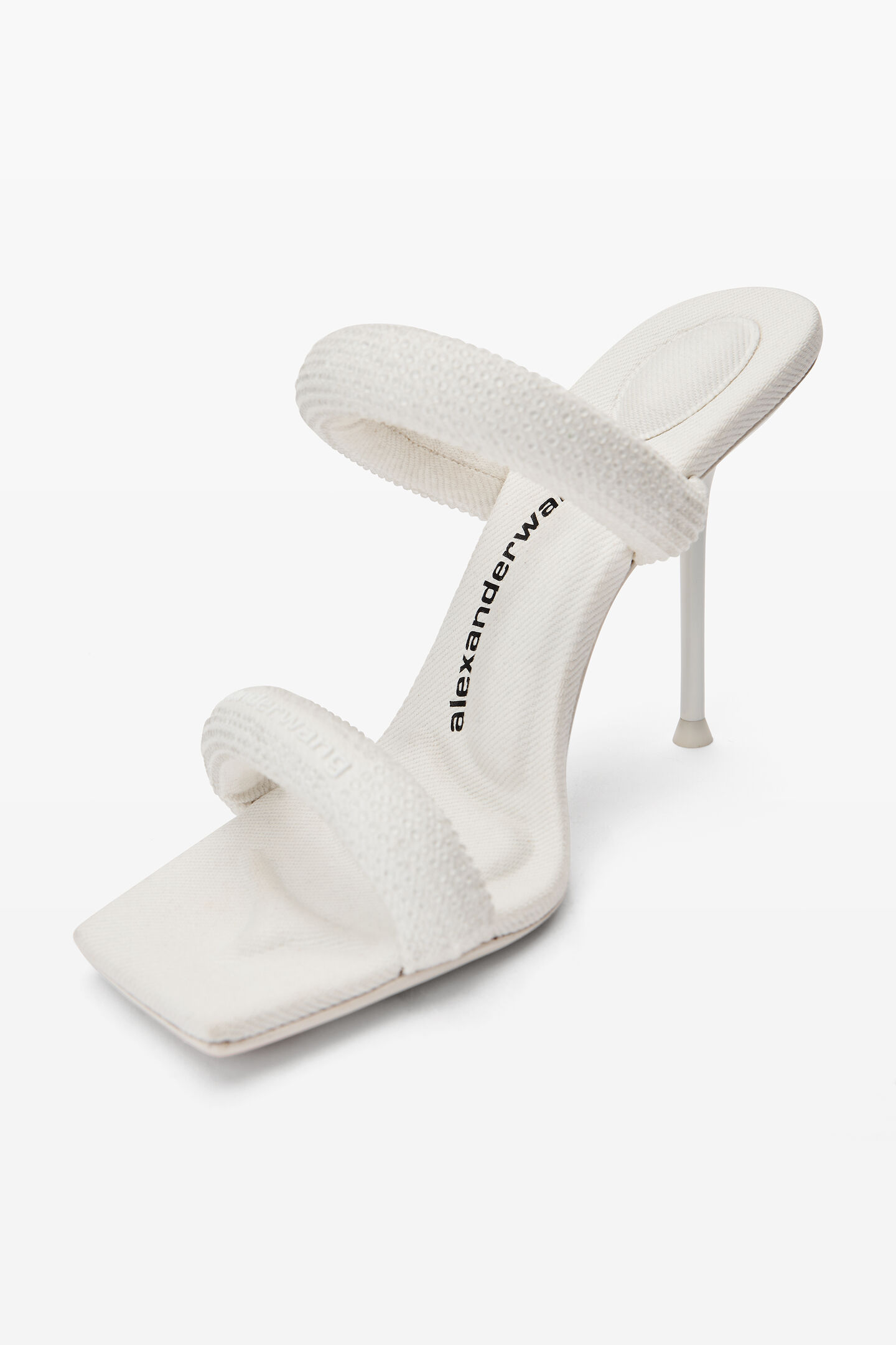 Women's Julie 105mm Denim Crystal Hotfix Tubular Sandal White
