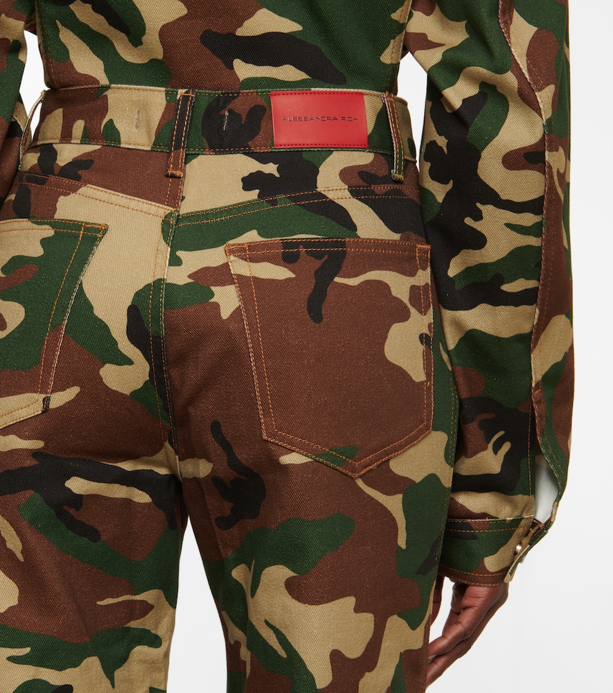 Alessandra Rich Camouflage cotton cargo pants