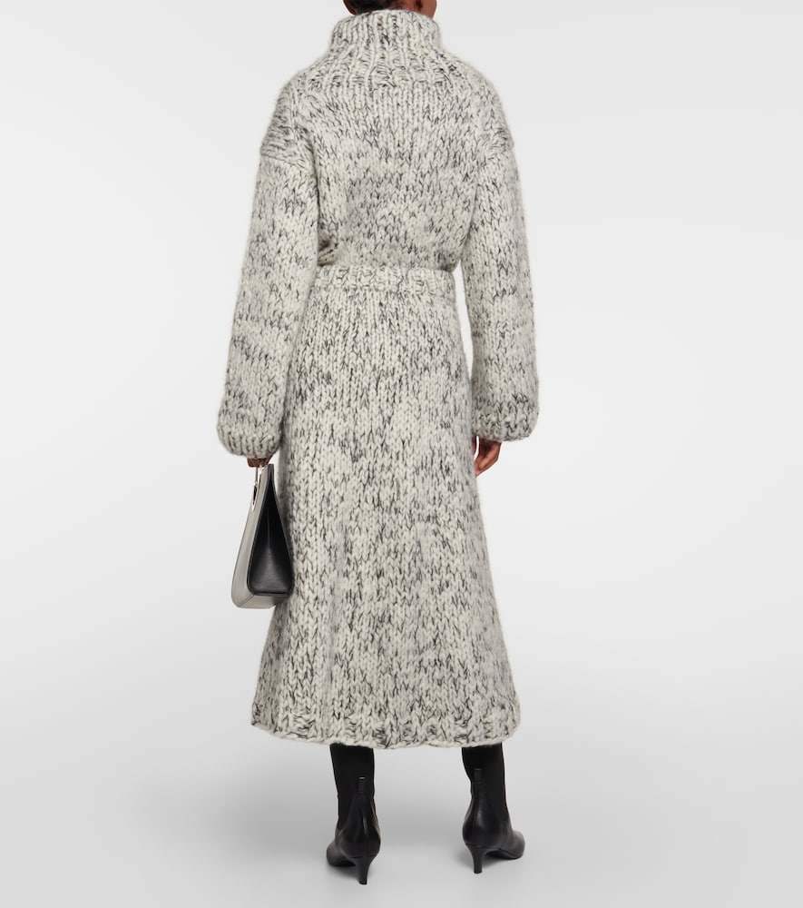 Wool-blend midi skirt
