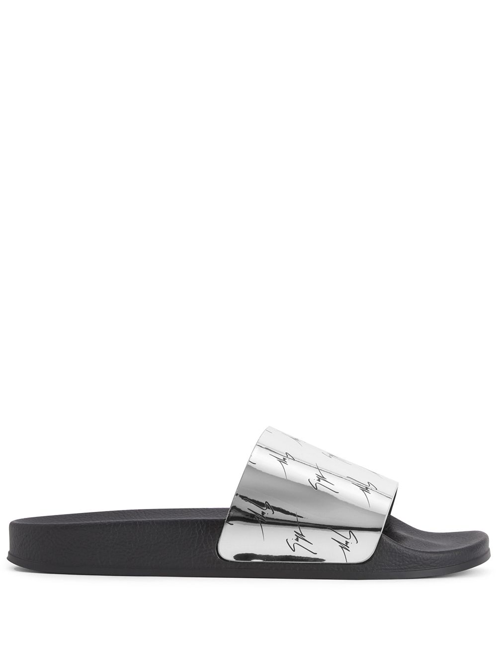 Metallic logo slides - Grey