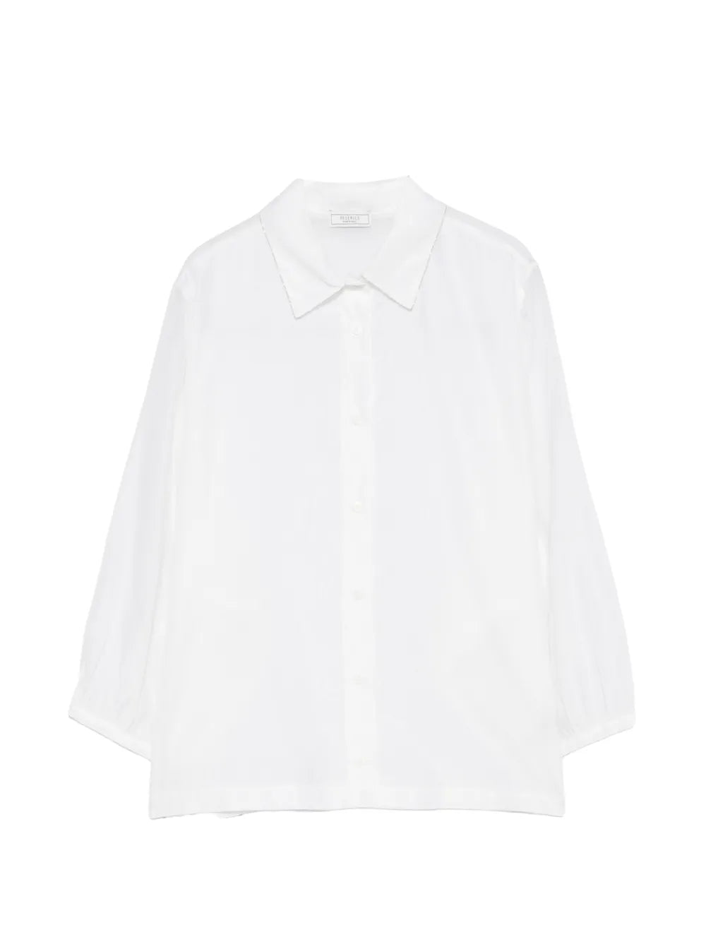 Cotton-Silk Blend Blouse — White